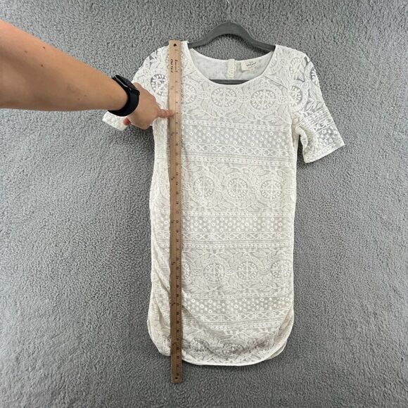 Sezane Pali Embroidered Dress White lace boho intricate short sleeve mini - Picture 11 of 16